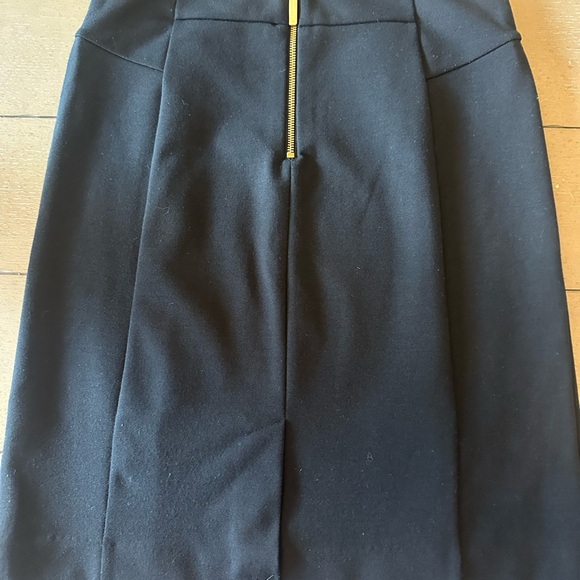 Michael Kors Black Pencil Skirt with Gold Zippers - Picture 2 of 7